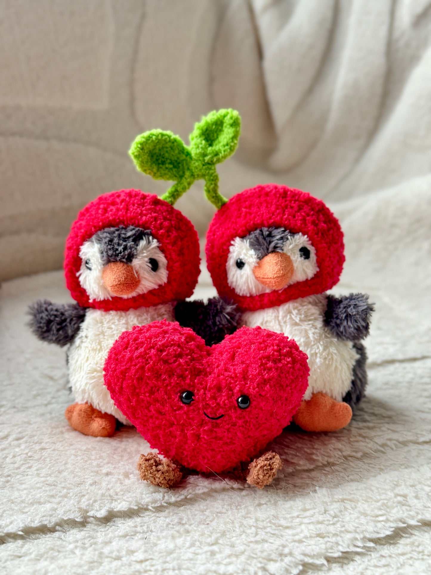 For Lovers Crochet Outfit for Jellycat Amuseables for Cherry Sweethearts,