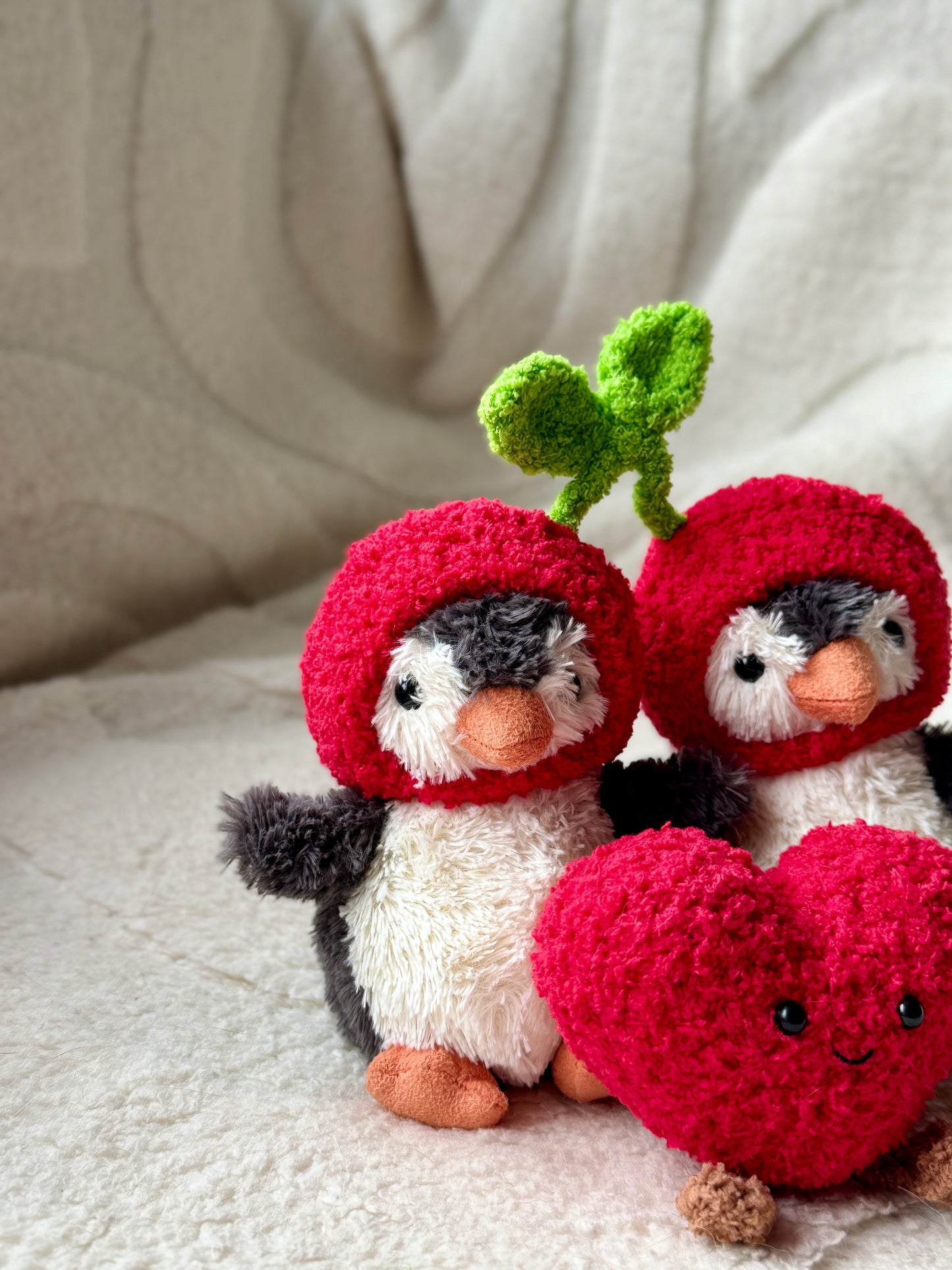 For Lovers Crochet Outfit for Jellycat Amuseables for Cherry Sweethearts,