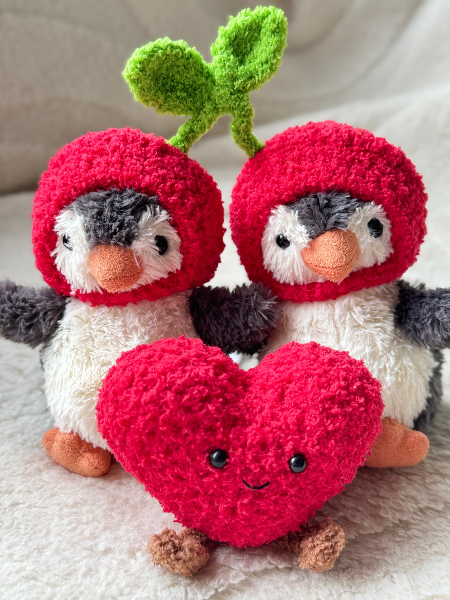 For Lovers Crochet Outfit for Jellycat Amuseables for Cherry Sweethearts,