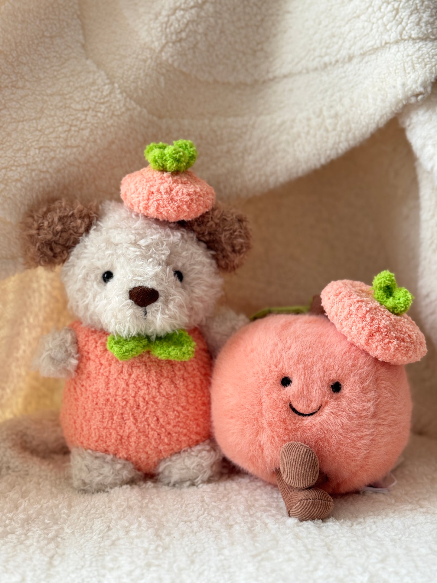 Crochet Peach Outfit for Jellycat Junior Bart or Littles