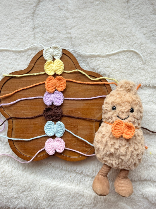 Handmade Crochet Bow Tie Set for Jellycat Amuseable Peanuts – Unique & Adorable Accessory