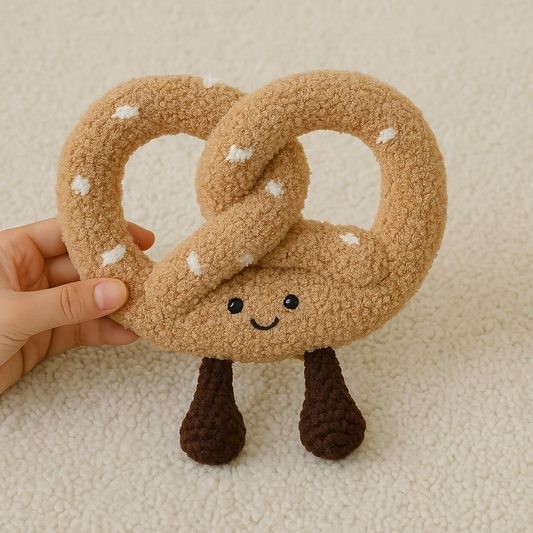 Crochet Pretzel Plush – Jellycat-Inspired Amuseable Pretzel Toy, Cute Bag Charm & Kawaii Gift