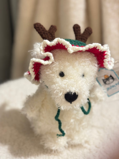 Christmas Reindeer Hat for Jellycat Junior Bart or Littles