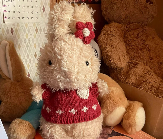 Christmas Red Themed Jumper for Jellycat Littles/Bashful Bunnies