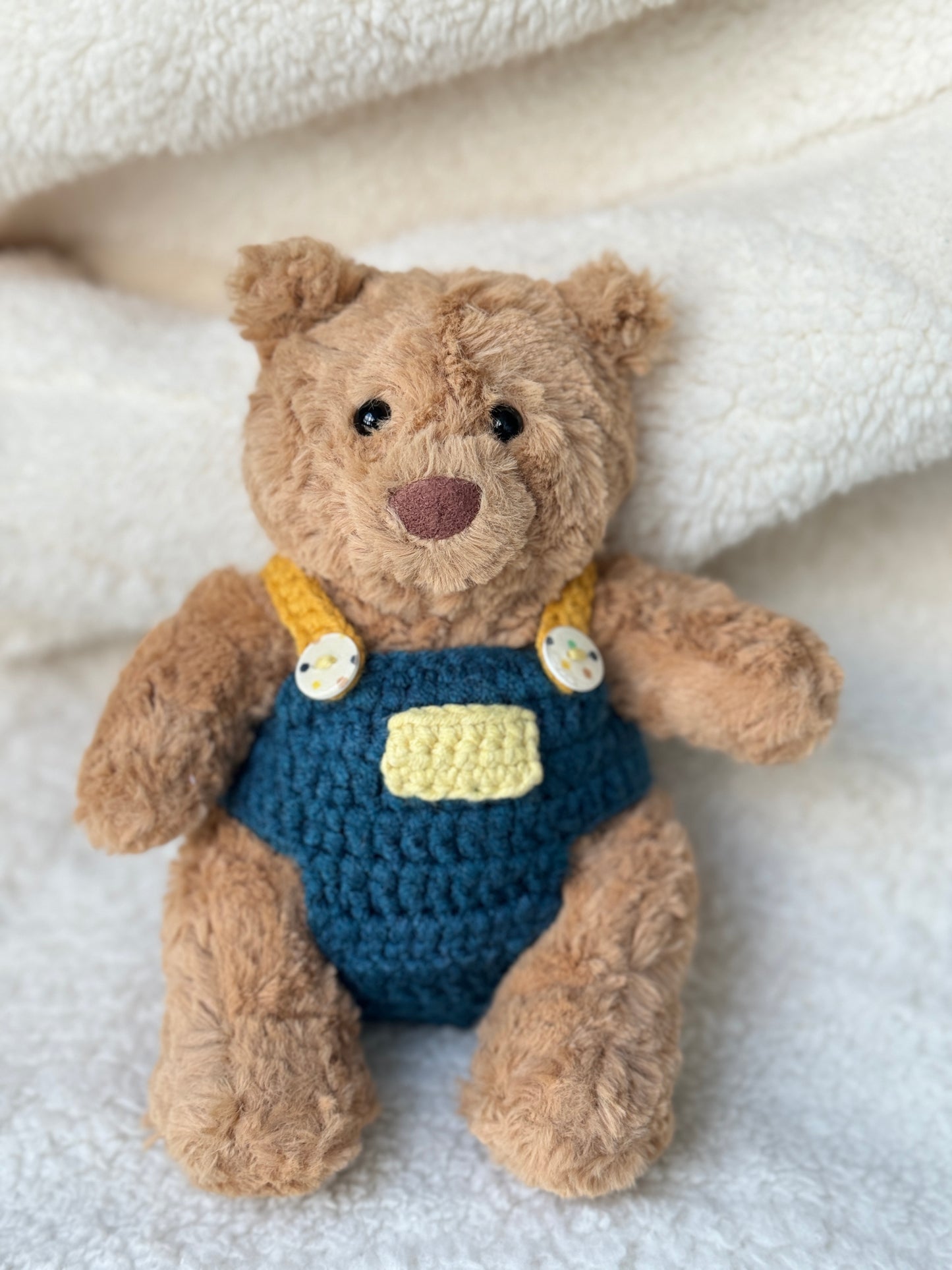 JC Bartholomew Bear Overalls | Handmade Crochet Outfit