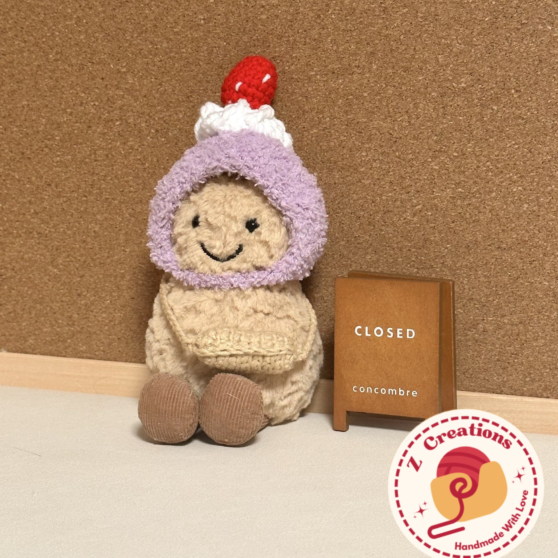 Strawberry Taro Cake Crochet Outfit for Jellycat Amuseables