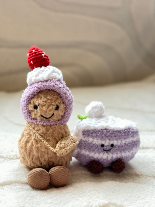 Strawberry Taro Cake Crochet Outfit for Jellycat Amuseables