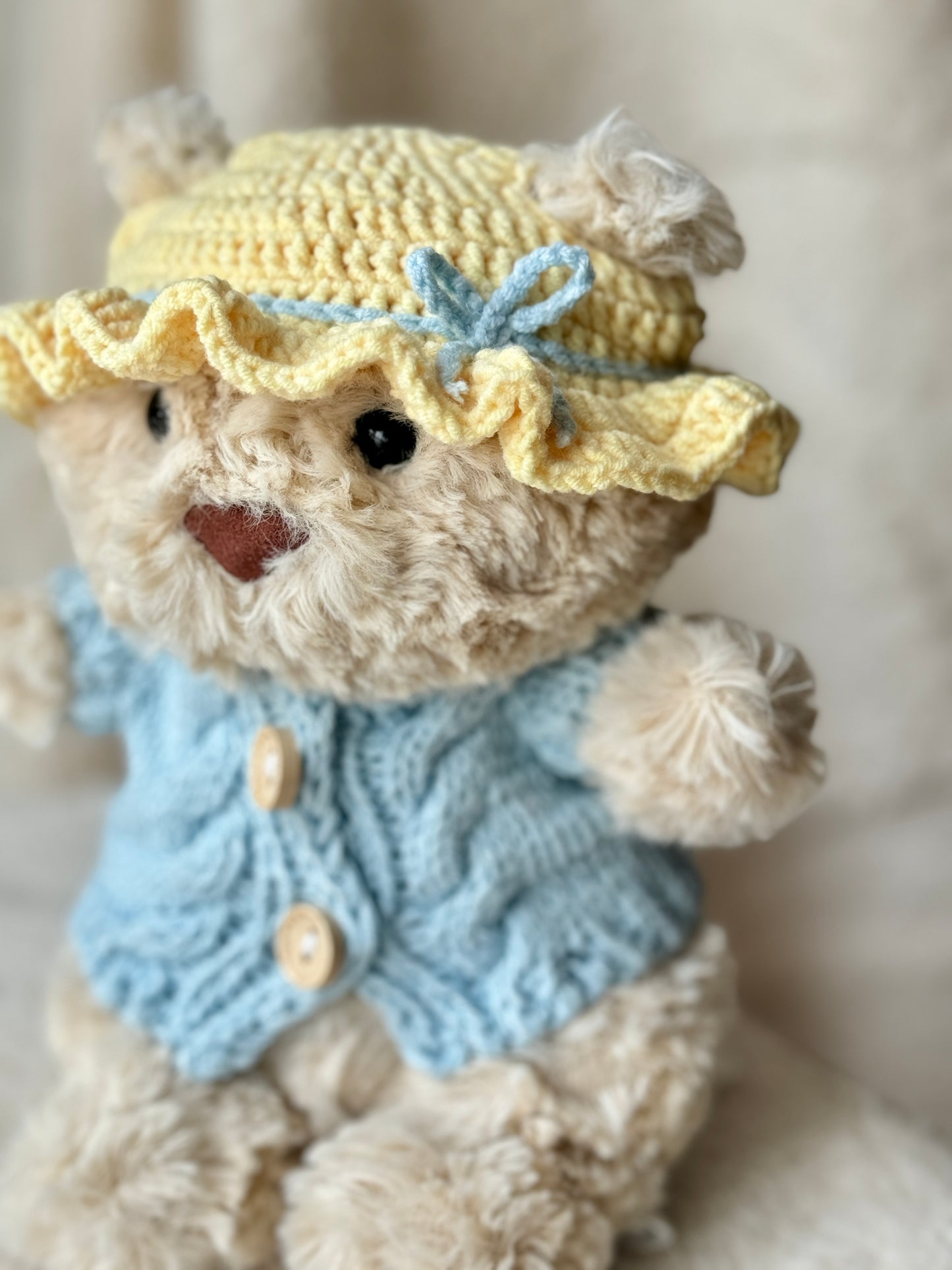 Sunny Bonnet & Baby Blue Cardigan for Jellycat Bart Junior