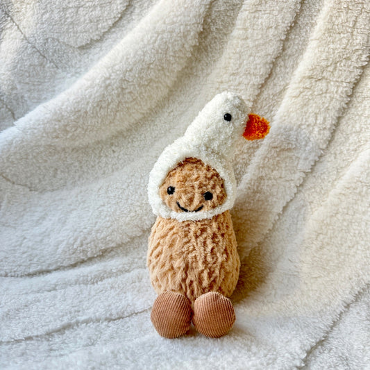 Handmade Crochet Goose Hat for Jellycat Peanut