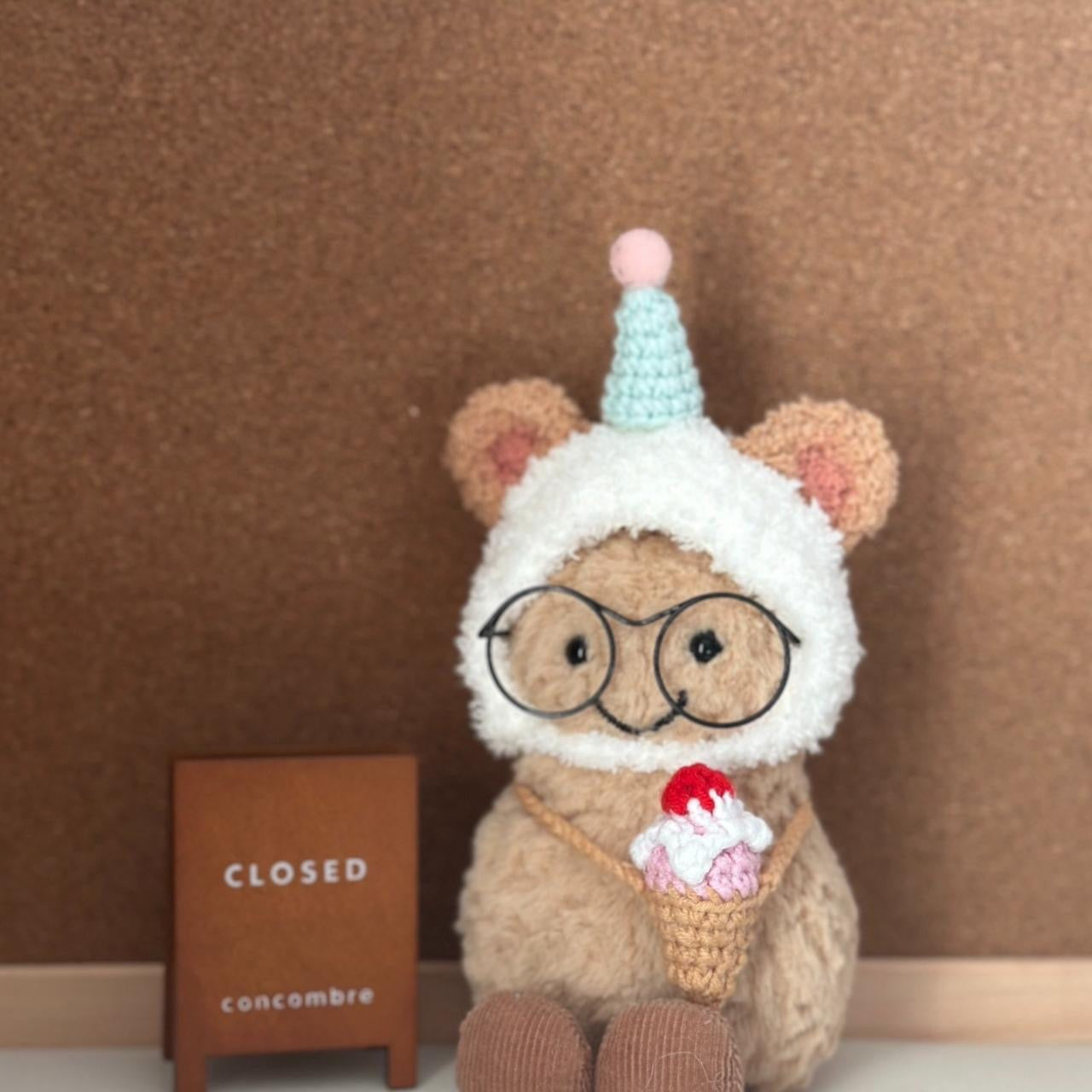  Ice Cream Outfit Set for Jellycat Amuseables Peanut